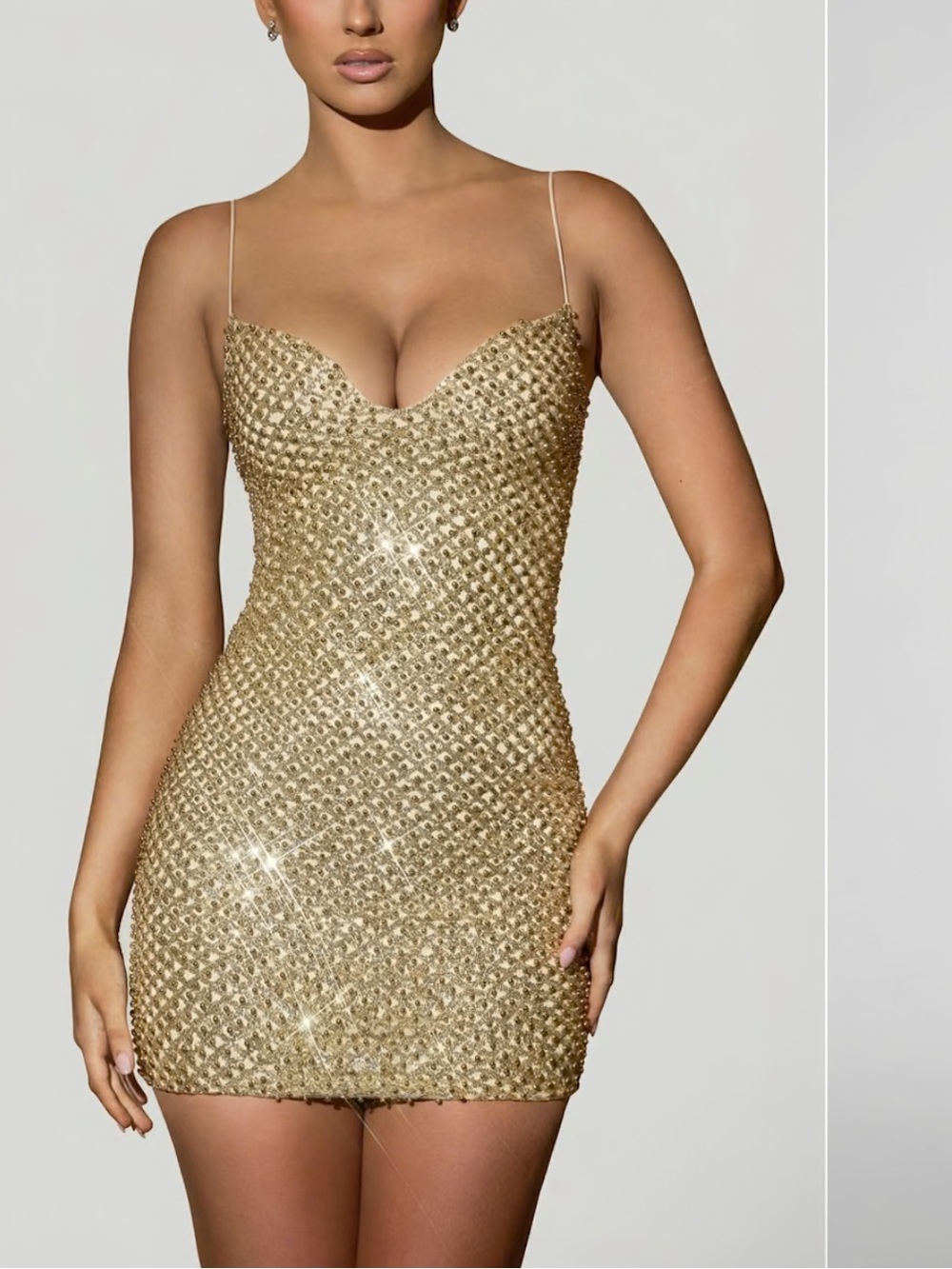 Oh Polly Gold Sequin Mini Dress